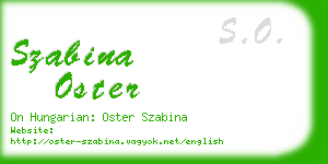 szabina oster business card